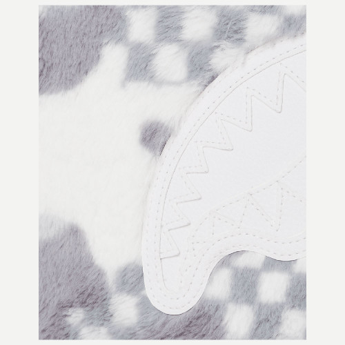 Sprayground White Fur 3AM Cross Over Clutch